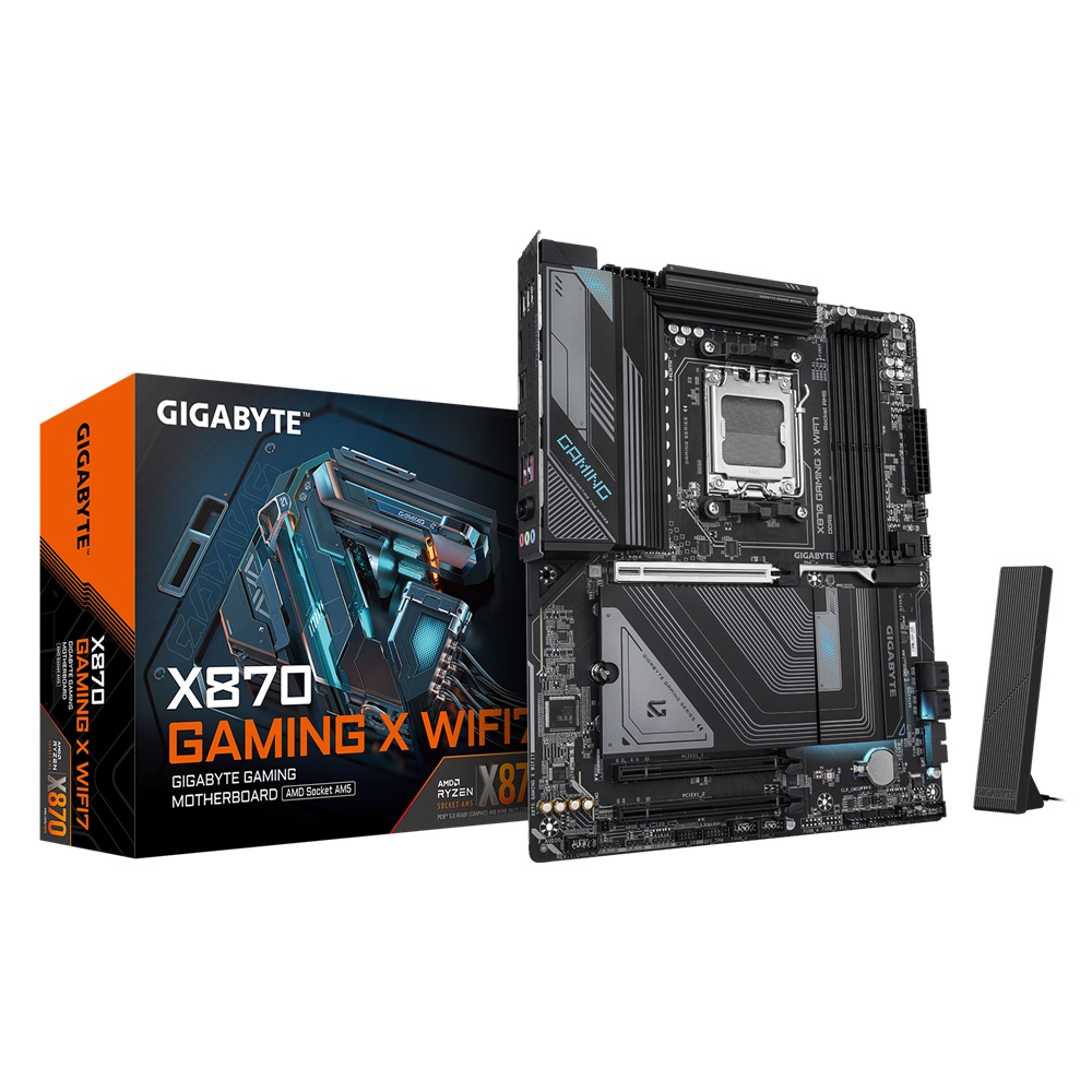  X870 ATX Motherboard: AM5 Socket For AMD Ryzen 7000/8000/9000 Series Processors<BR>4x DDR5, 4x SATA 6Gb/s, PCIe 5.0, 1x M.2 Gen5* + 2x M.2 Gen4, USB 4.0, 1x 2.5GbE LAN, Wi-Fi 7 + Bluetooth 5.4, Realtek 7.1 Audio, USB4/HDMI  